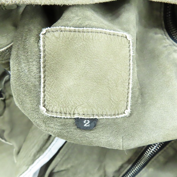 実際に弊社で買取させて頂いたISAMUKATAYAMA BACKLASH/カーフスエード/バイオウォッシュシングルライダースジャケット カウレザー 1255-03/Mの画像 3枚目