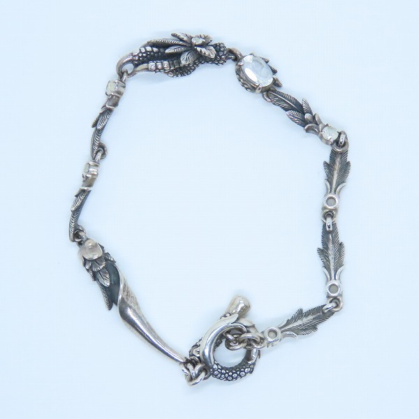 実際に弊社で買取させて頂いた【ギャラ付き】Bloody Mary/ブラッディマリー Alive ×ホワイトトパーズ ブレスレット/18cmの画像 3枚目