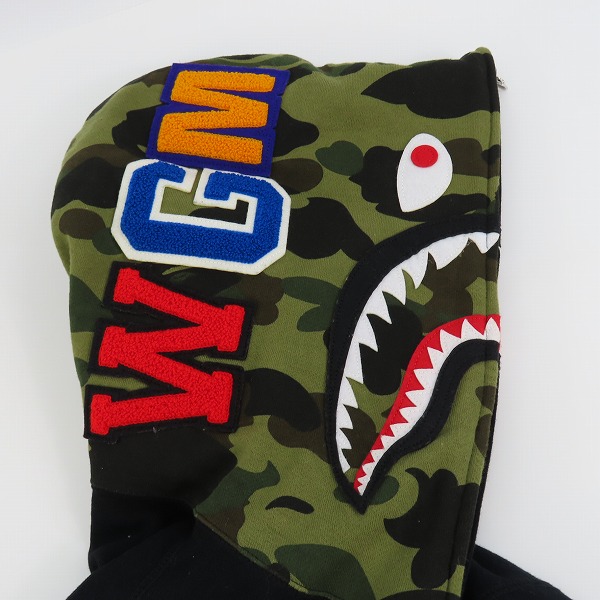 実際に弊社で買取させて頂いたA BATHING APE/アベイシングエイプ 18SS SHARK FULL ZIP HOODIE シャークパーカー 001ZPE301001X/Mの画像 4枚目