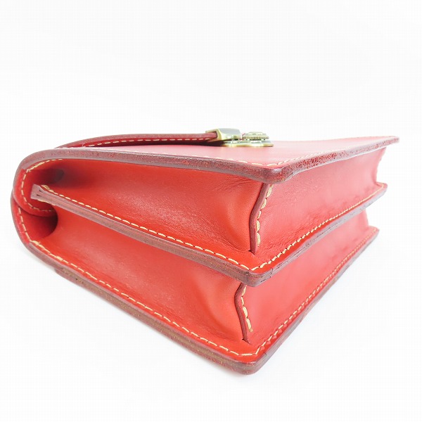 実際に弊社で買取させて頂いたHERZ/ヘルツ 50th レザー セカンドバッグ/クラッチバッグ レッドの画像 2枚目