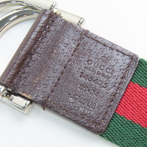 実際に弊社で買取させて頂いたGUCCI/グッチ シェリーラインダブルリングキャンバスベルト 146435の画像 3枚目