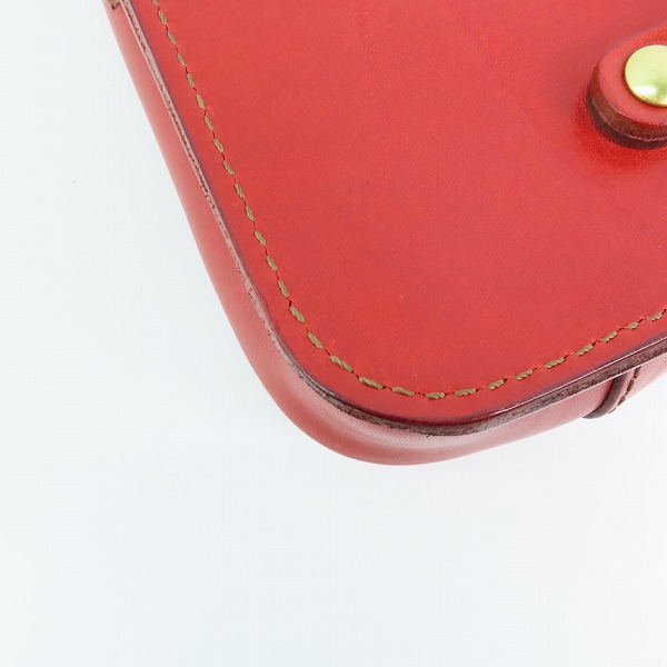 実際に弊社で買取させて頂いたHERZ/ヘルツ タテ型 ベルトポーチ レッドの画像 6枚目