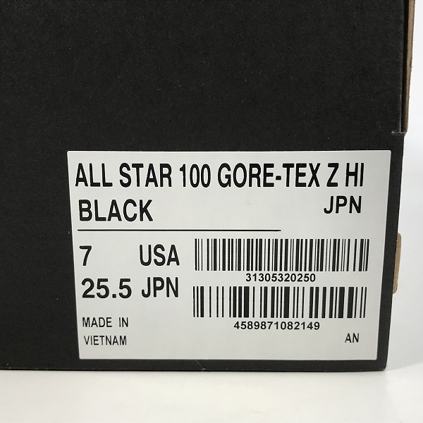実際に弊社で買取させて頂いた【未使用】CONVERSE/コンバース STAR 100 GORE-TEX Z HI/オールスター100 ハイカットスニーカー ゴアテックス 31305320/25.5の画像 9枚目