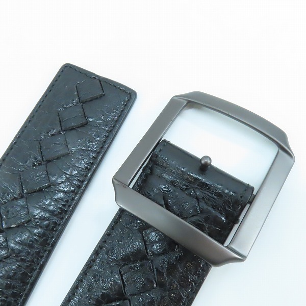 実際に弊社で買取させて頂いたBOTTEGA VENETA/ボッテガヴェネタ イントレチャート レザーベルト 95cm/38inの画像 1枚目