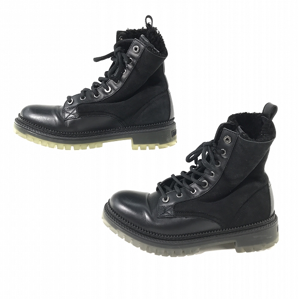 実際に弊社で買取させて頂いたJIMMY CHOO/ジミーチュウ クリアソール/裏地ボア レースアップブーツ 43の画像 3枚目