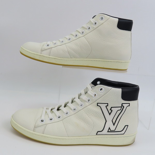 実際に弊社で買取させて頂いたLouis Vuitton/ルイヴィトン サニーサイドライン LVロゴ ハイカット レザー スニーカー MS1102 /7.5の画像 2枚目