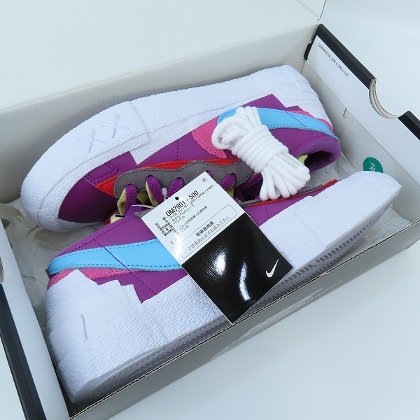 実際に弊社で買取させて頂いた【未使用】 NIKE×KAWS×sacai/ナイキ×カウズ×サカイ BLAZER LOW/ブレーザーロー パープルダスク DM7901-500/26.0の画像 6枚目