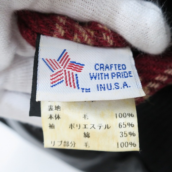 実際に弊社で買取させて頂いたSCHOTT/ショット D-ポケットヴァーシティレザージャケット 667US/38の画像 4枚目