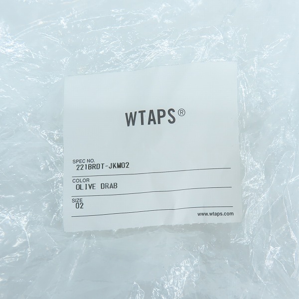 実際に弊社で買取させて頂いたWTAPS/ダブルタップス 22SS ナイロン タフタ 3レイヤー ジャケット 221BRDT-JKM02/02の画像 9枚目