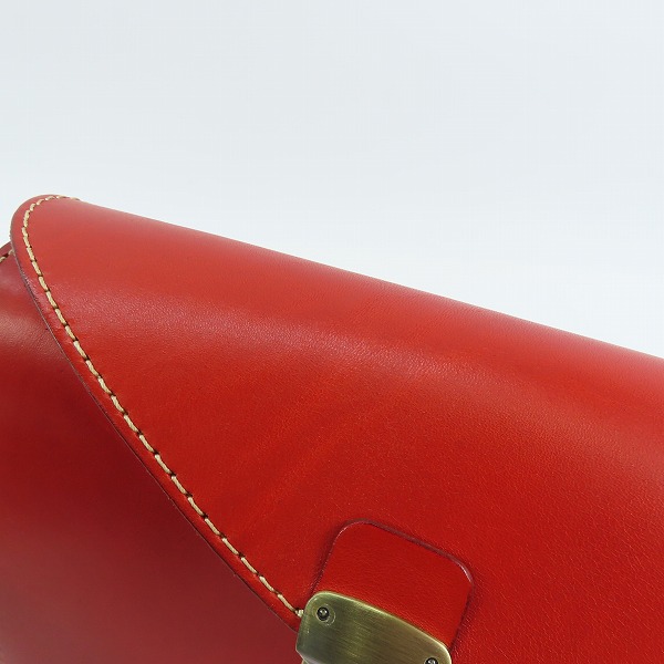 実際に弊社で買取させて頂いたHERZ/ヘルツ 50th レザー セカンドバッグ/クラッチバッグ レッドの画像 5枚目