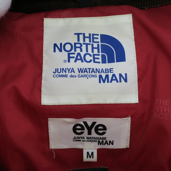 実際に弊社で買取させて頂いたノースフェイス×アイコムデギャルソンジュンヤワタナベマン AD2015 コーデュロイ切替 ダウンジャケット WP-J910/Mの画像 2枚目
