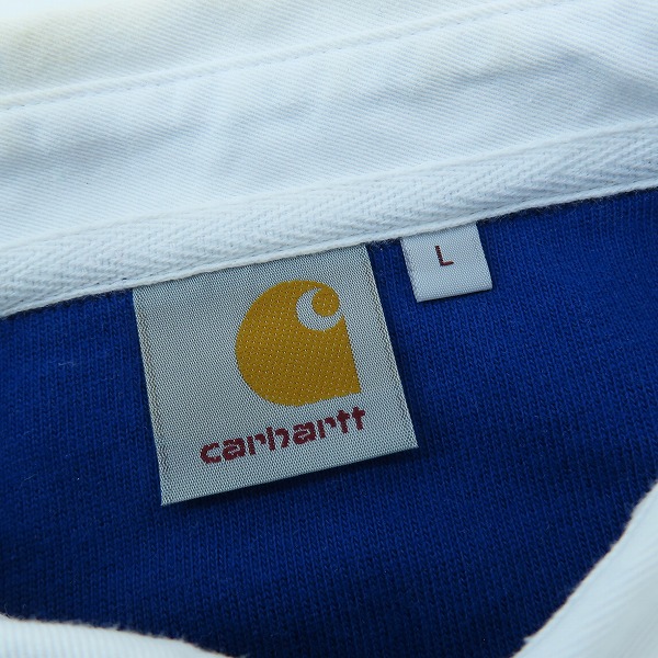 実際に弊社で買取させて頂いたCarhartt/カーハート カラー切替長袖ポロシャツ Lの画像 2枚目
