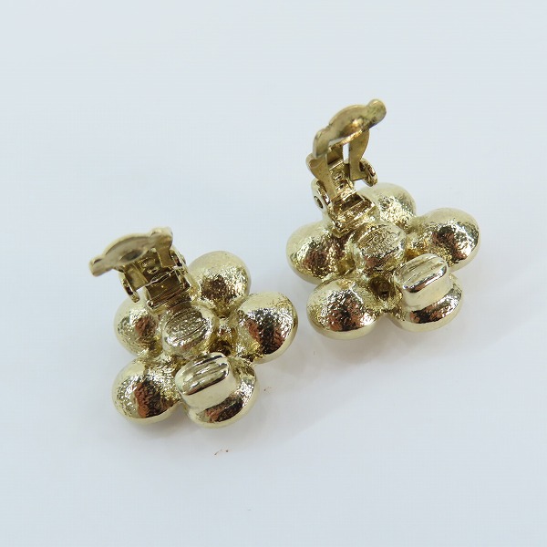 実際に弊社で買取させて頂いたCHANEL/シャネル フラワー×ココマーク ラインストーン イヤリング 両耳 07Aの画像 4枚目