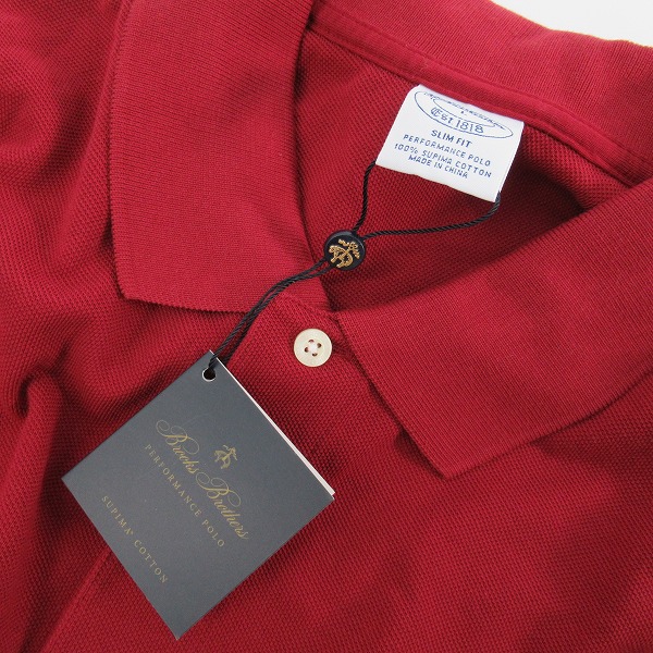 実際に弊社で買取させて頂いた【未使用】Brooks brothers/ブルックスブラザーズ 半袖ポロシャツ レッド/Lの画像 5枚目