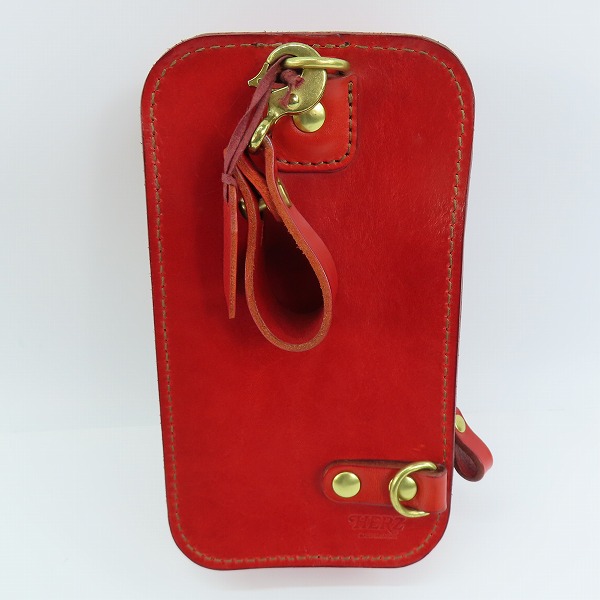 実際に弊社で買取させて頂いたHERZ/ヘルツ タテ型 ベルトポーチ レッドの画像 1枚目
