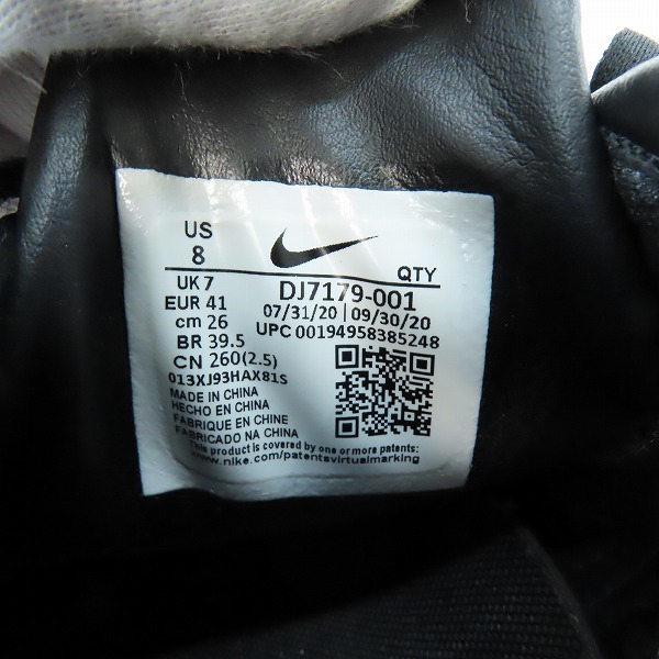 実際に弊社で買取させて頂いたNIKE×BLACK COMME des GARCONS/ナイキ×ブラックコムデギャルソン エアズーム タラリア トリプル DJ7179-001/26の画像 5枚目