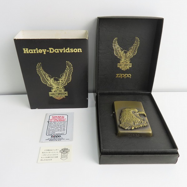 実際に弊社で買取させて頂いたZIPPO/ジッポー HARLEYDAVIDSON/ハーレーダビッドソン イーグル メタル貼り ゴールド/1992年製の画像 6枚目