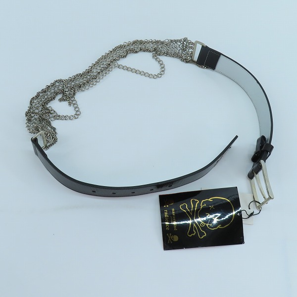 実際に弊社で買取させて頂いた【未使用】mastermind JAPAN/マスターマインドジャパン チェーン×レザー ベルト MY-BE03-B-1/Lの画像 7枚目