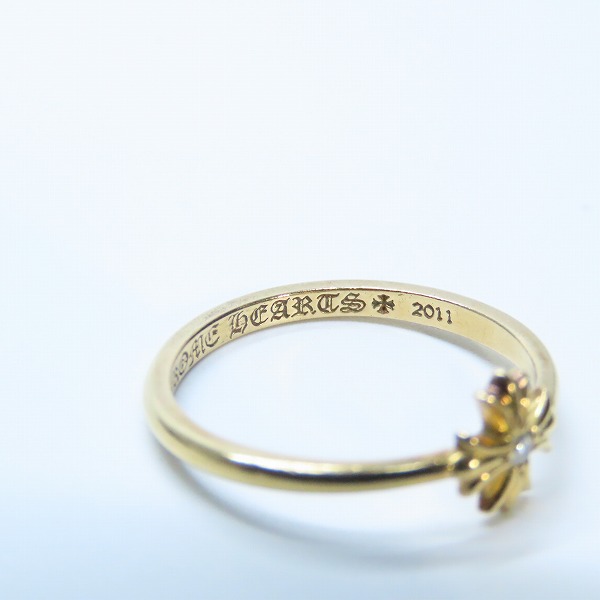 実際に弊社で買取させて頂いたCHROME HEARTS/クロムハーツ 22K バブルガムリング ｗ/CHプラス w/1ダイヤ 11.5号の画像 7枚目