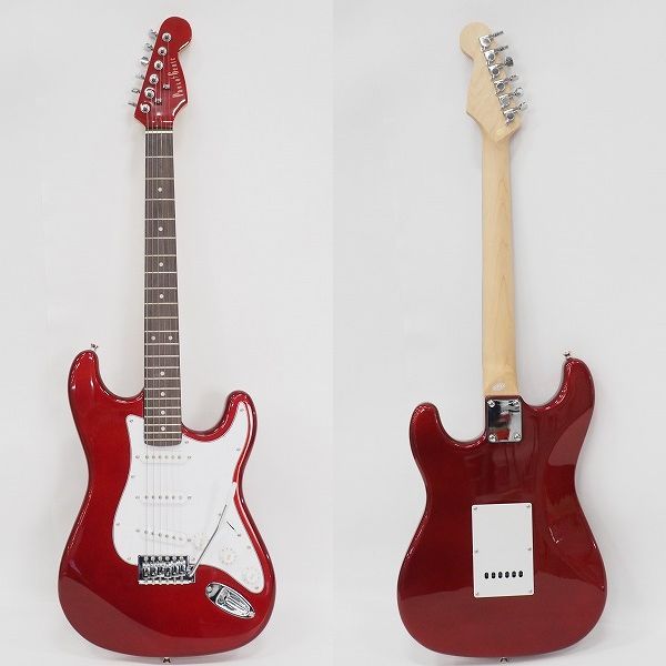 実際に弊社で買取させて頂いた★PhotoGenic/フォトジェニック ST-180/MRD ストラトキャスターType マッチングヘッド エレキギター ソフトケース付 の画像 2枚目