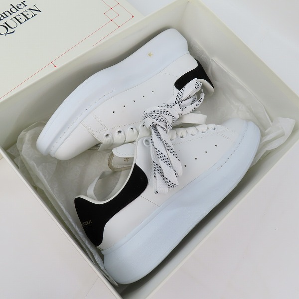 実際に弊社で買取させて頂いたAlexander McQueen/アレキサンダーマックイーン レザーオーバーサイズドスニーカー スニーカー ホワイト 553770/38Eの画像 8枚目