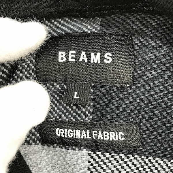 実際に弊社で買取させて頂いたBEAMS/ビームス フード チェック ネルシャツ 11-11-1035-457/Lの画像 2枚目