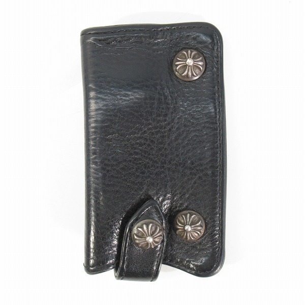 実際に弊社で買取させて頂いたCHROME HEARTS/クロムハーツ KEYCASE SNAP CRS/レザー キーケース クロスボタン