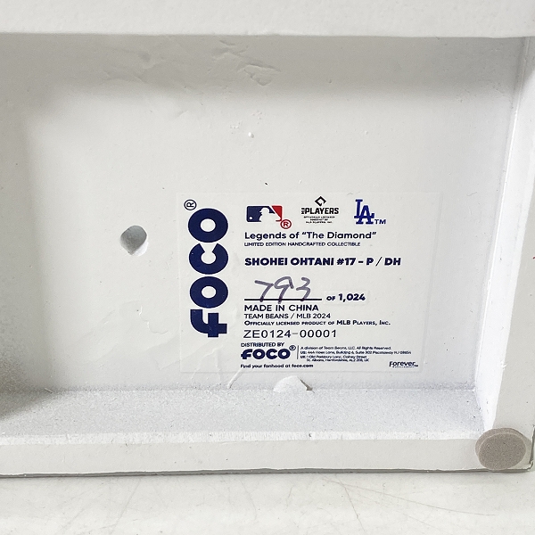 実際に弊社で買取させて頂いたFOCO PLAYER BOBBLE ボブルヘッド ロサンゼルス・ドジャース 大谷翔平 入団記者会見 首振り フィギュアの画像 4枚目