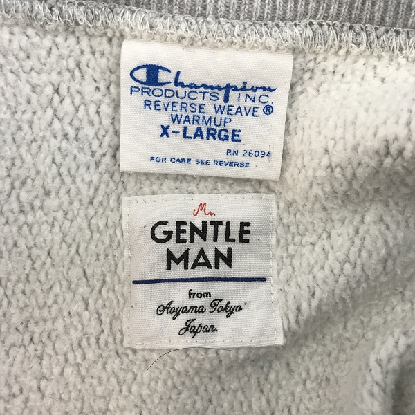 実際に弊社で買取させて頂いたChampion × Mr.GENTLEMAN/チャンピオン ×ミスタージェントルマン REVERSE WEAVEスエット C8-C003/XLの画像 2枚目