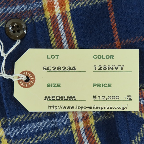 実際に弊社で買取させて頂いた【未使用】 SUGAR CANE/シュガーケーン TWILL CHECK WORK SHIRT/ツイルチェック ワークシャツ/ネルシャツ ネイビー SC28234/Mの画像 6枚目