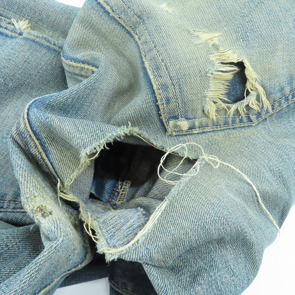 実際に弊社で買取させて頂いたLEVI'S/リーバイス 501 バックポケットシングル 刻印W/Vステッチ デニムパンツの画像 7枚目