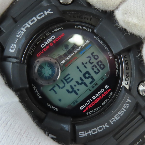 実際に弊社で買取させて頂いたG-SHOCK/Gショック FROGMAN/フロッグマン Master of G/マスターオブG ソーラー電波時計/ウォッチ GWF-1000-1JFの画像 4枚目