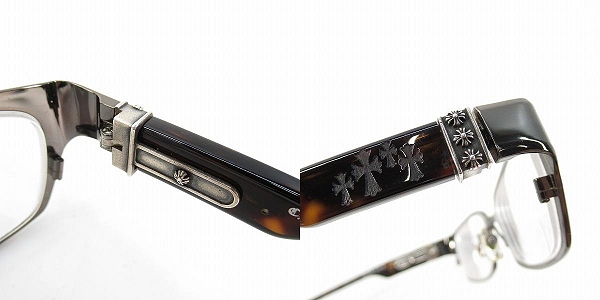 実際に弊社で買取させて頂いたCHROME HEARTS/クロムハーツ DIXON YU-A メガネフレーム アイウェア DB-DTの画像 6枚目