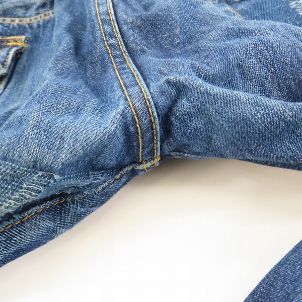 実際に弊社で買取させて頂いたmastermind JAPAN/マスターマインド 12SS identity期 ダメージ加工ジャカードスカルデニムパンツ MA2-PA01-00-D/Lの画像 8枚目