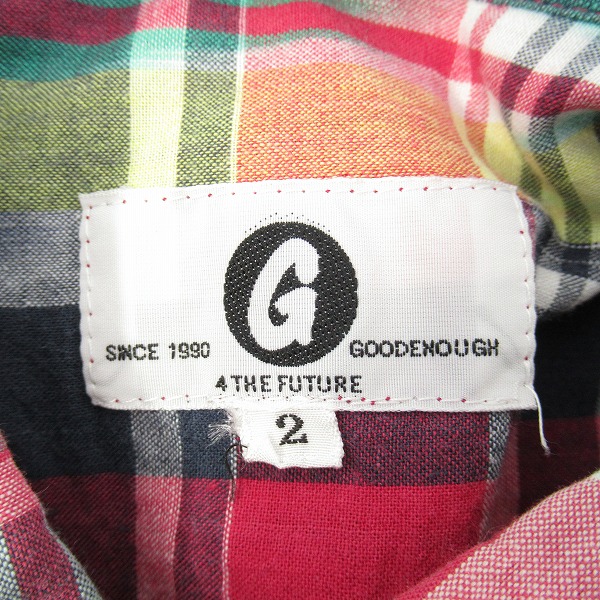 実際に弊社で買取させて頂いたGOODENOUGH/グッドイナフ チェックシャツ 2の画像 2枚目