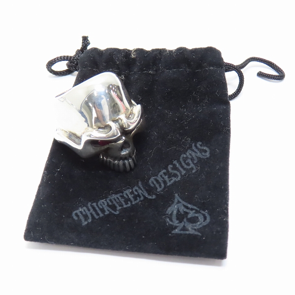 実際に弊社で買取させて頂いたTHIRTEEN DESIGNS/サーティーンデザインズ マッドスカルリング w/ストーンアイズ 16-17.5号の画像 9枚目