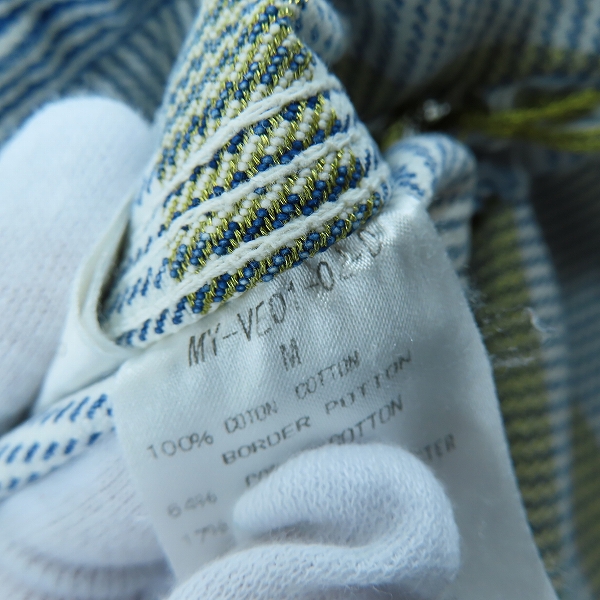 実際に弊社で買取させて頂いたmastermind JAPAN/マスターマインドジャパン radiance期 金ラメ織り込み ヒッコリー柄ジレ/ベスト MY-VE01-02-D/Mの画像 3枚目