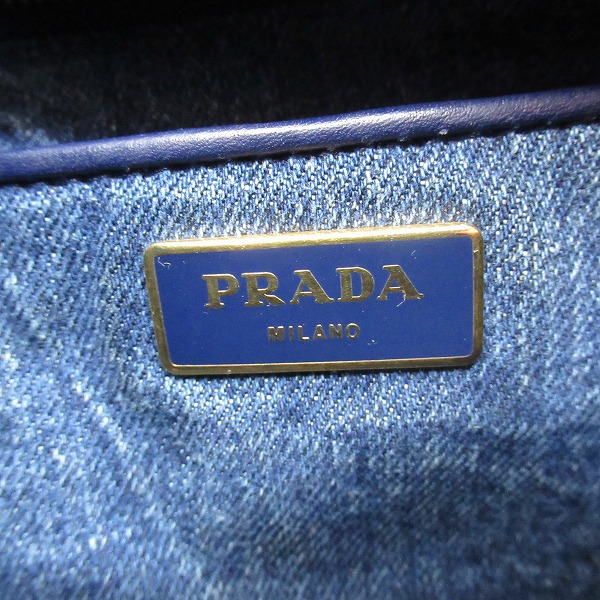 実際に弊社で買取させて頂いたPRADA/プラダ カナパ デニム バンド/トートバッグ B1877Bの画像 6枚目