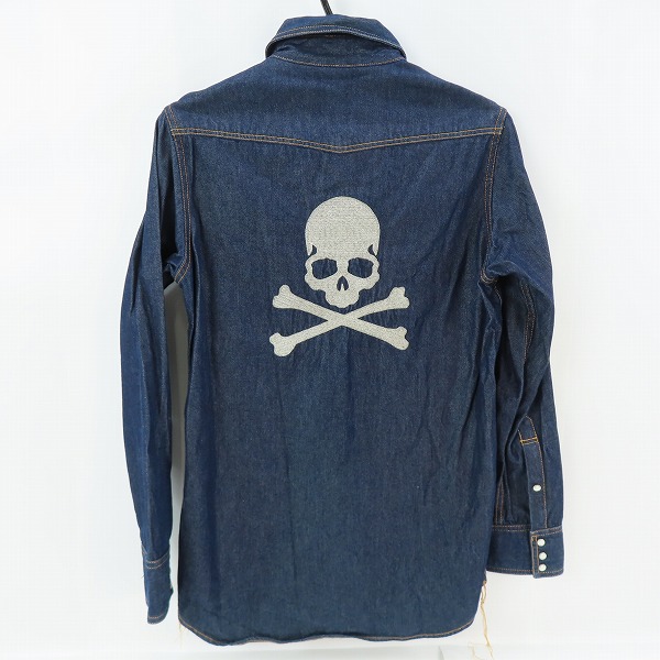 実際に弊社で買取させて頂いたmastermind JAPAN/マスターマインドジャパン バックスカル刺繍/スカルボタン デニムウェスタンシャツ MD2-SH01/Mの画像 1枚目