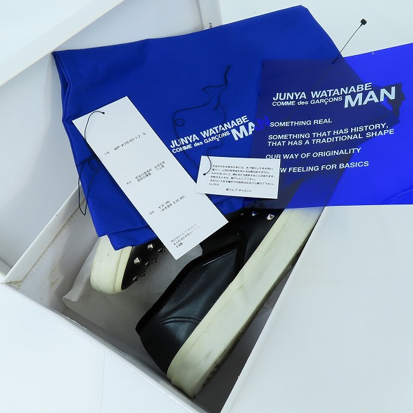 実際に弊社で買取させて頂いたJUNYA WATANABE COMME des GARÇONS MAN/ジュンヤワタナベ コム デ ギャルソン マン スタッズ スリッポン スニーカー/Sの画像 7枚目