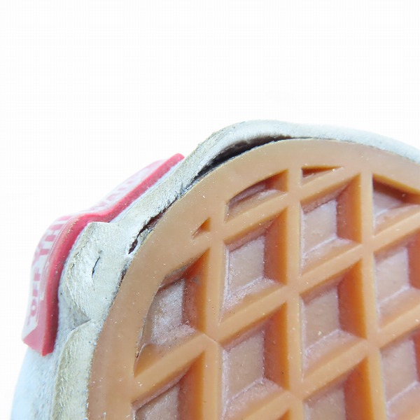 実際に弊社で買取させて頂いたVANS バンズ OFF THE WALL/オフ ザ ウォール ブロックチェック ローカットスニーカー レッド T375/8の画像 7枚目