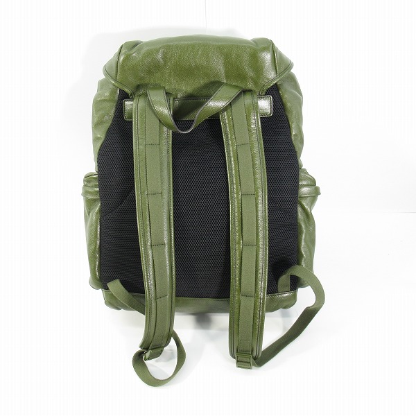 実際に弊社で買取させて頂いたGUCCI/グッチ ダブルG レザー バックパック/リュックサック カーキ 725657の画像 1枚目