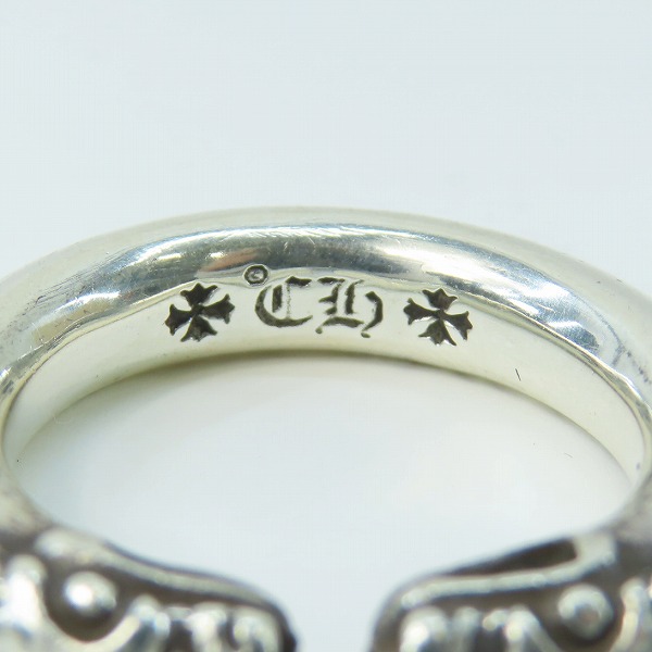 実際に弊社で買取させて頂いたCHROME HEARTS/クロムハーツ DOUBLE DOG RING/ダブルドッグ リング/16号の画像 5枚目