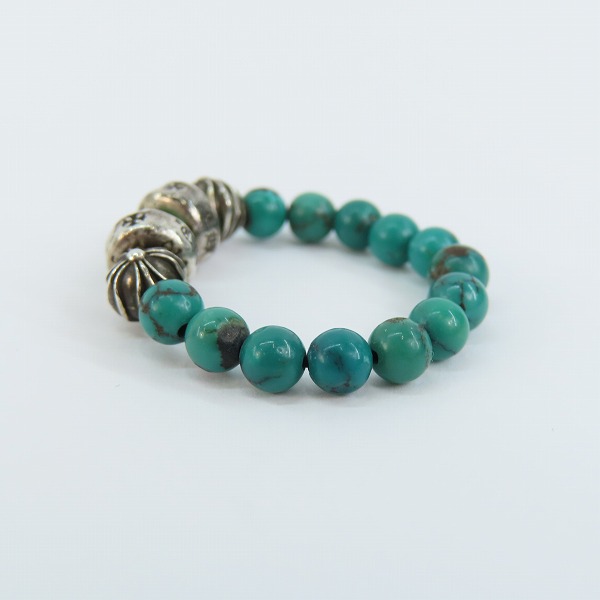実際に弊社で買取させて頂いたCHROME HEARTS/クロムハーツ 4mm TURQUOISE BEADS RING/ターコイズ ビーズ リング 18号の画像 2枚目