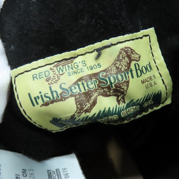 実際に弊社で買取させて頂いたRED WING/レッドウィング 復刻犬タグ アイリッシュセッター ブーツ 8179/8.5Eの画像 6枚目