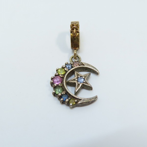 実際に弊社で買取させて頂いたLoree Rodkin/ローリーロドキン マルチカラーストーン/18K×SILVER925 ハーフ ムーン スター ペンダントの画像 1枚目