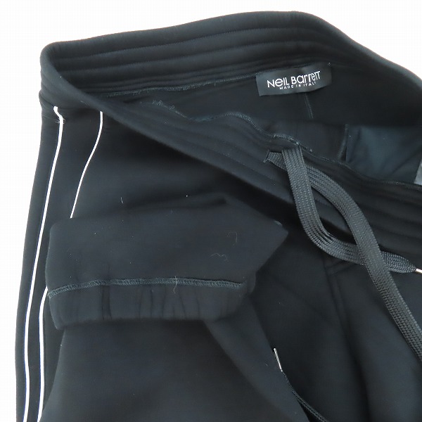 実際に弊社で買取させて頂いたNeil Barrett/ニールバレット サイドライン スウェットパンツ/BLACK/WHITE/PBJP179B/Lの画像 2枚目