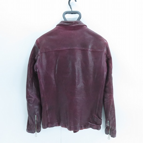 実際に弊社で買取させて頂いたISAMU KATAYAMA BACKLASH/バックラッシュ FLEET WOOD ジャパンカーフタンニン製品染め レザージャケット 1498-02/2の画像 1枚目