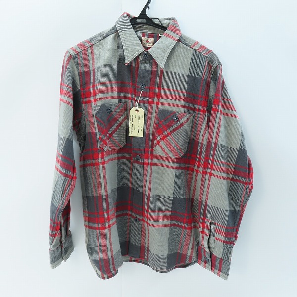 実際に弊社で買取させて頂いた【未使用】 SUGAR CANE/シュガーケーン TWILL CHECK WORK SHIRT/ツイルチェック ワークシャツ/ネルシャツ グレー SC28740/M