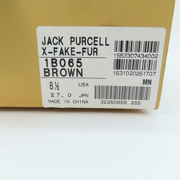 実際に弊社で買取させて頂いた【未使用】CONVERSE/コンバース JACK PURCELL/ジャックパーセル Xフェイクファー 1B065/27の画像 9枚目